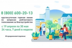 С 19 апреля по 30 мая круглосуточно будет работать горячая линия по вопросам электронного голосования за объекты благоустройства.